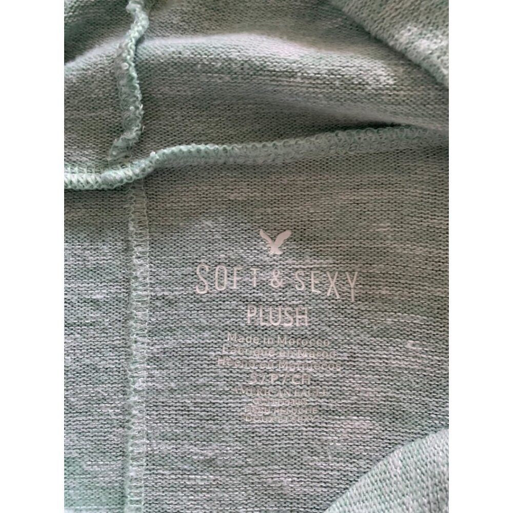 AMERICAN EAGLE Womens Light Blue Soft & Sexy Plush Slouchy Oversized Hoodie Sz S - Picture 9 of 9